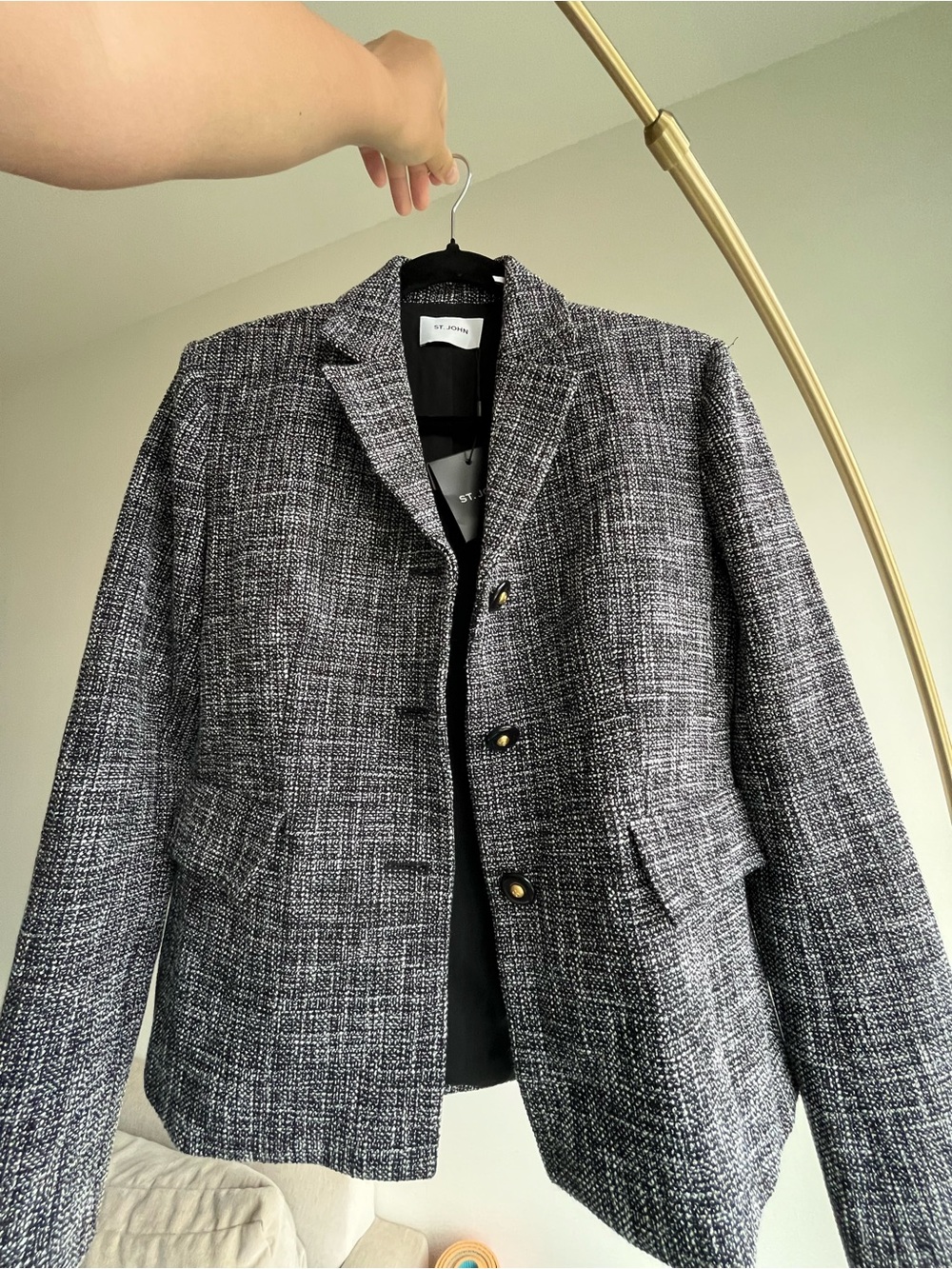 Women’s Tweed Blazer Jacket - Black & White - St. John - with tags on